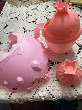 New Baby Shower Cap Shield, Bath Set Shower Pink Princess Dress-Up
